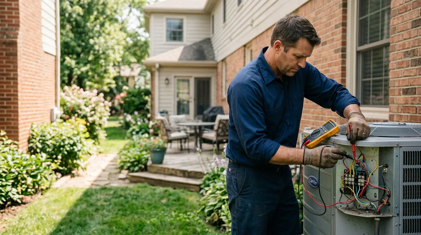 HVAC technician working near Mead, OK